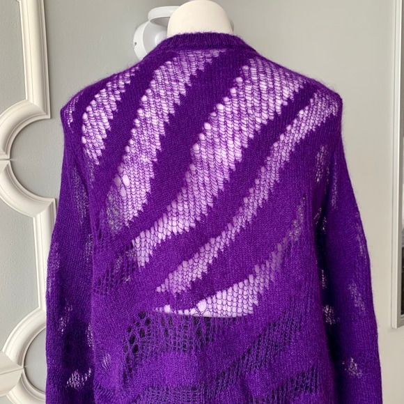 Roberto Cavalli Tiger Print Oversized Mohair Sweater Size 8 - Picture 10 of 14